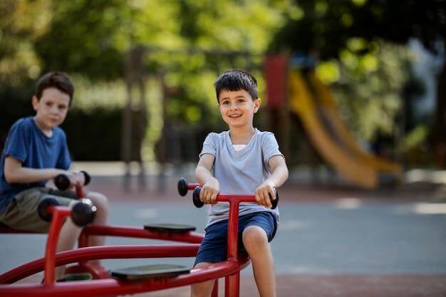 Kids having fun at the playground